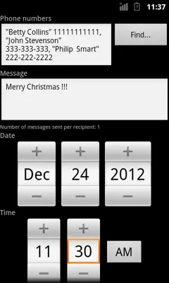 SMS Scheduler android App screenshot 1